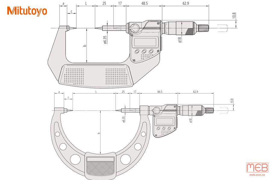 Panme đo ngoài điện tử series 342 Mitutoyo